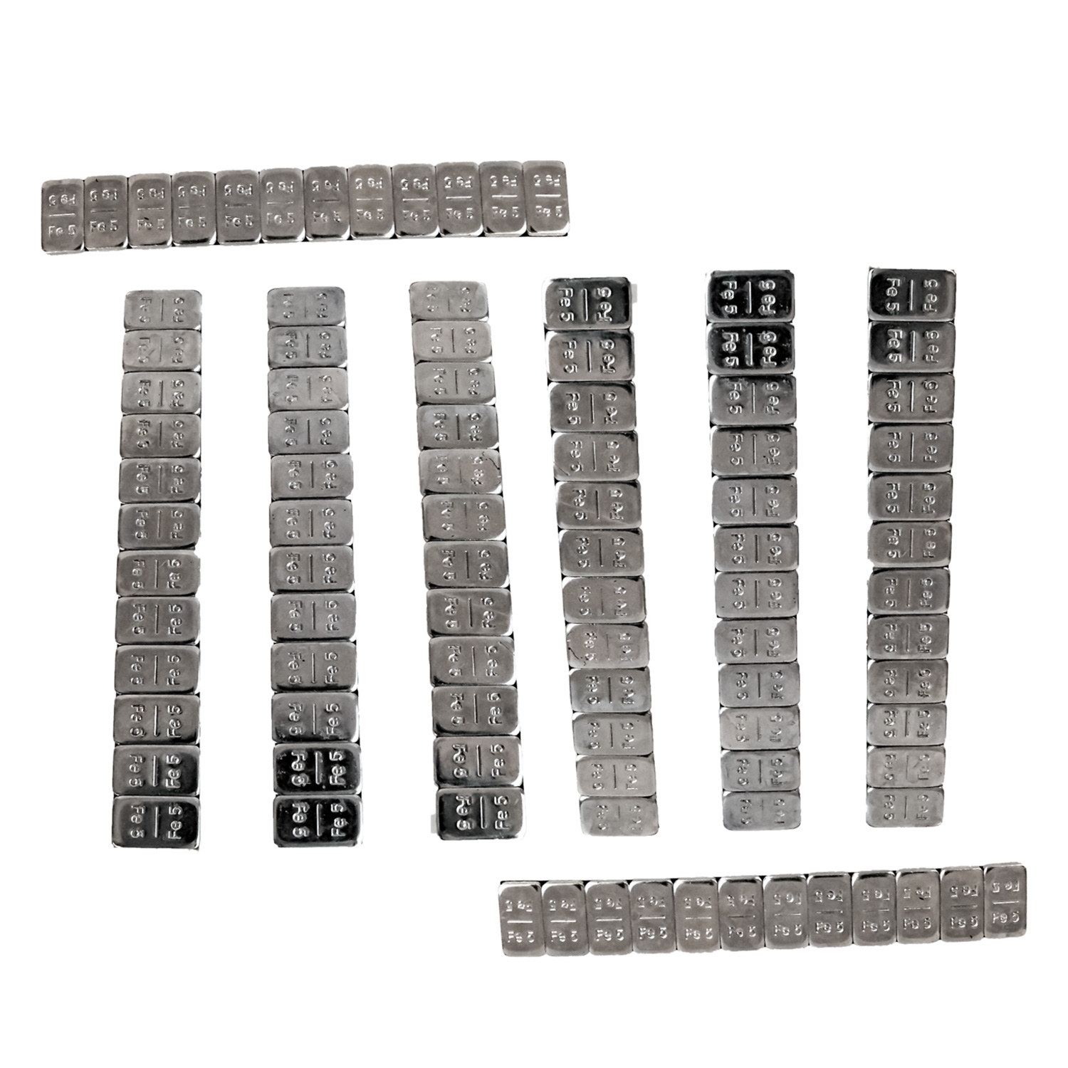 Klebegewichte Riegel - 8 Riegel a 60 Gramm verzinkt silber glänzend - 480g