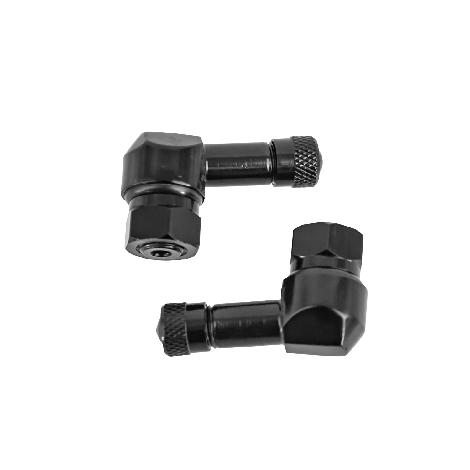 4 Stück - Clamp-In Motorrad Alu-Ventil Schwarz 8,3 mm