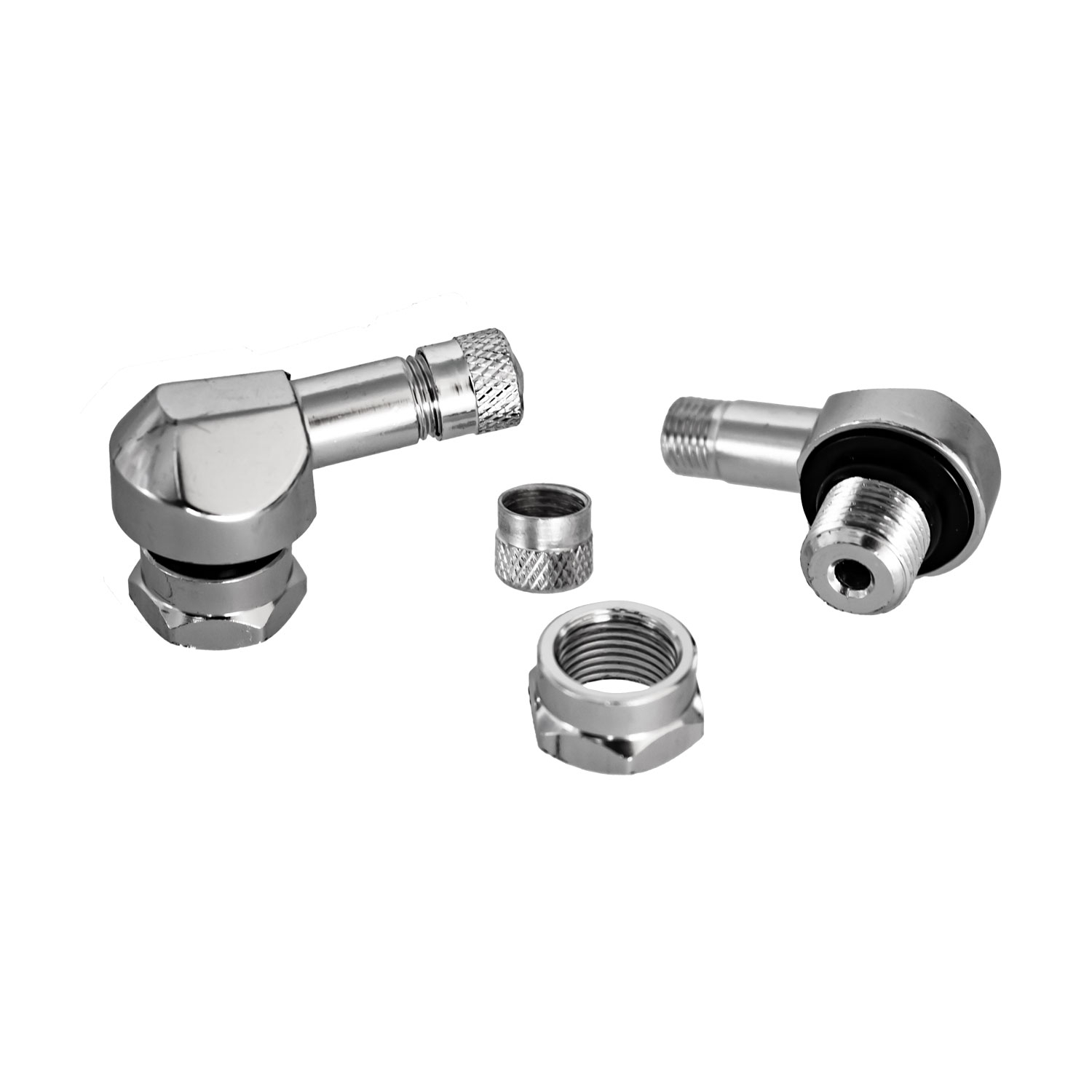 1 Stück - Clamp-In Motorrad Alu-Ventil silber