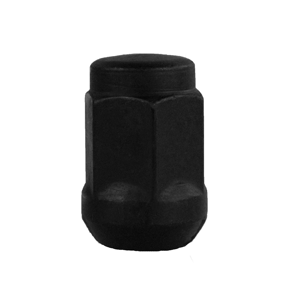 Radmutter schwarz M12 x 1.25 x 33 mm mit Kegelbund 60° geschlossen schwarz