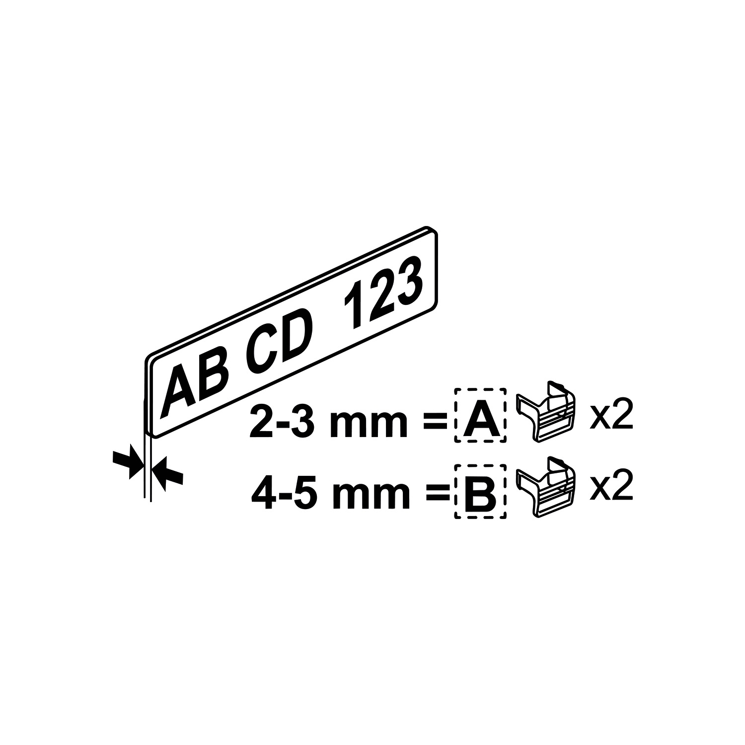Thule Replacement Clips / Kennzeichenclips (2A + 2B)