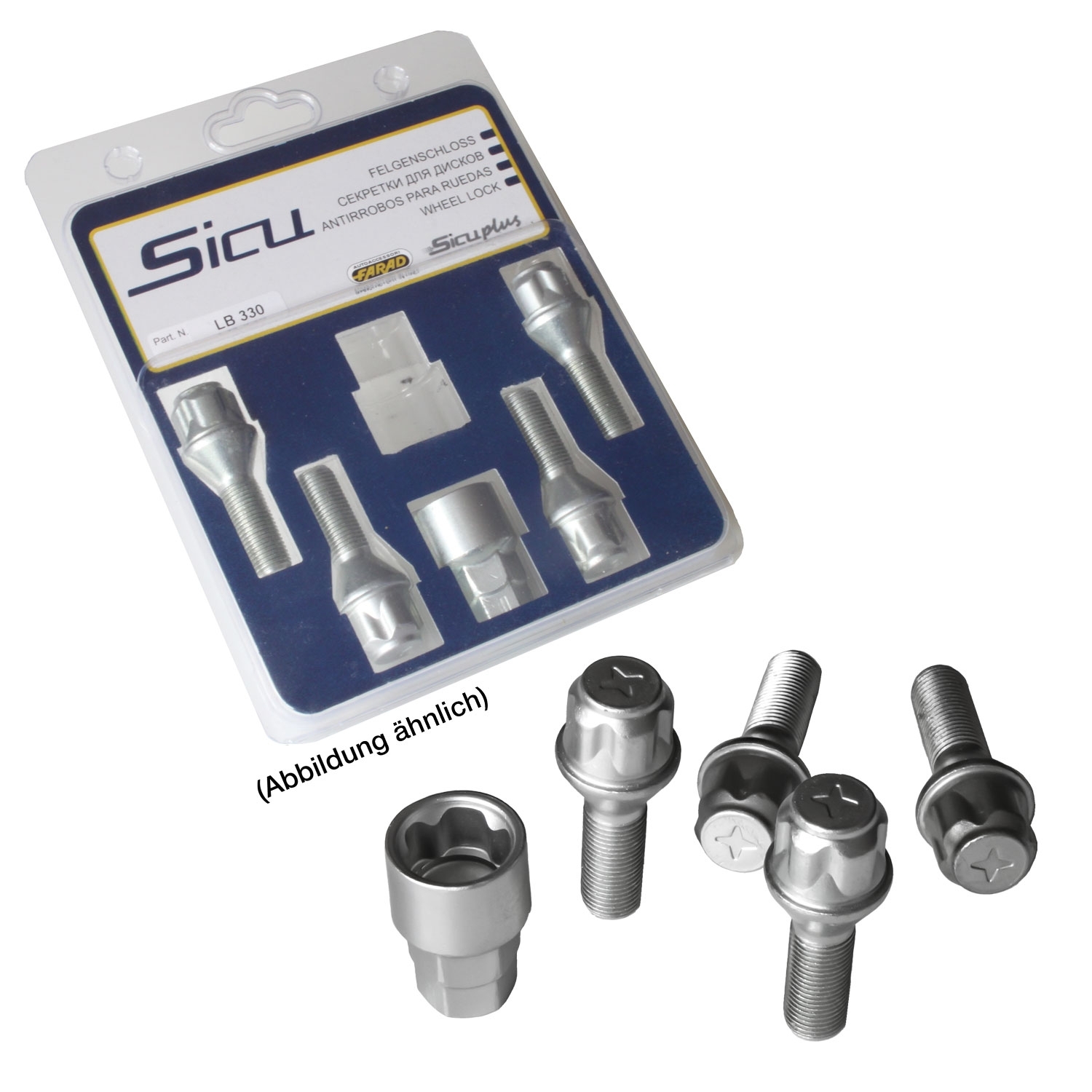 Radsicherung "SICU" M12 x 1.50 x 30 60 Grad / konisch 1 Satz LB130