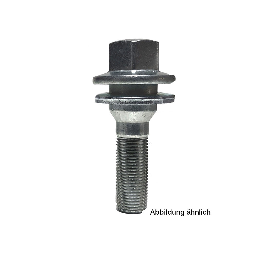 Radschraube  silber M12 x 1.25 x 36/57 mm flach mit Scheibe