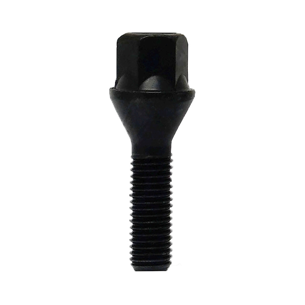 Radschraube schwarz M12 x 1.50 x 55/81,5 mm mit Kegelbund 60°