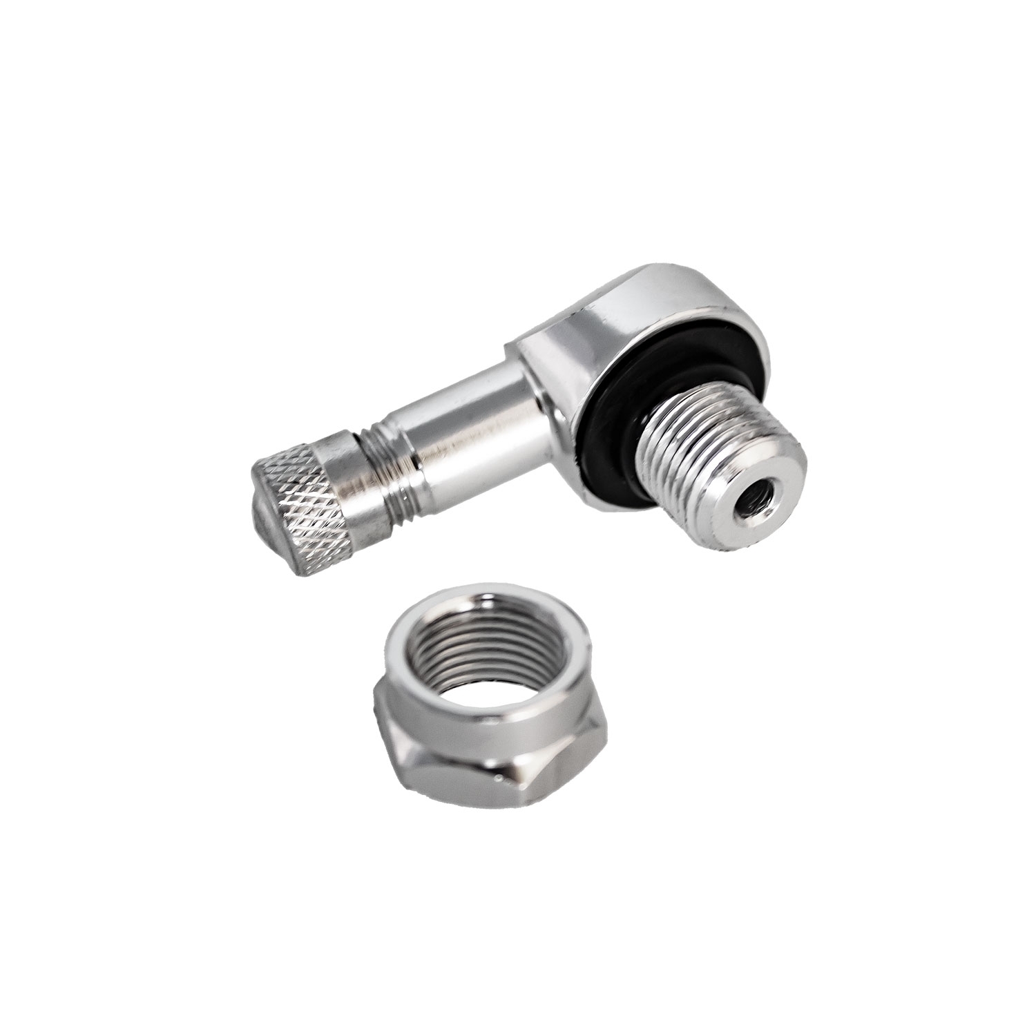 1 Stück - Clamp-In Motorrad Alu-Ventil silber