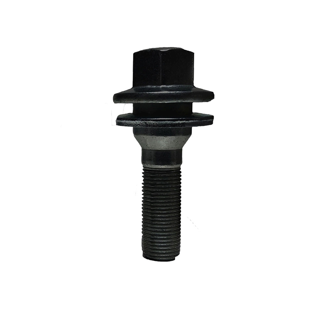 Radschraube schwarz M12 x 1.25 x 36/57 mm flach mit Scheibe, SW 17