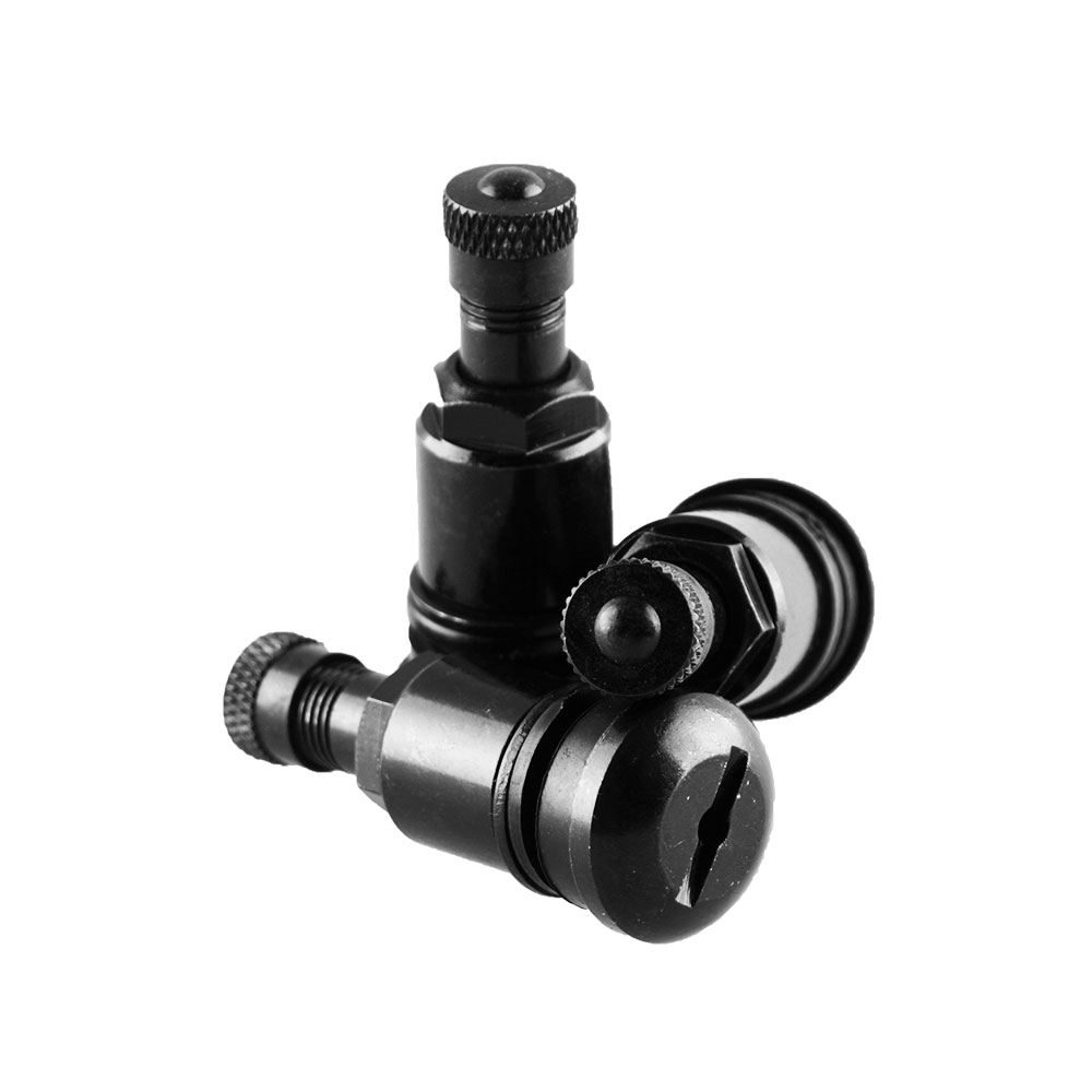 4 Stück Metallventil Messing schwarz - MS525 für Alufelgen