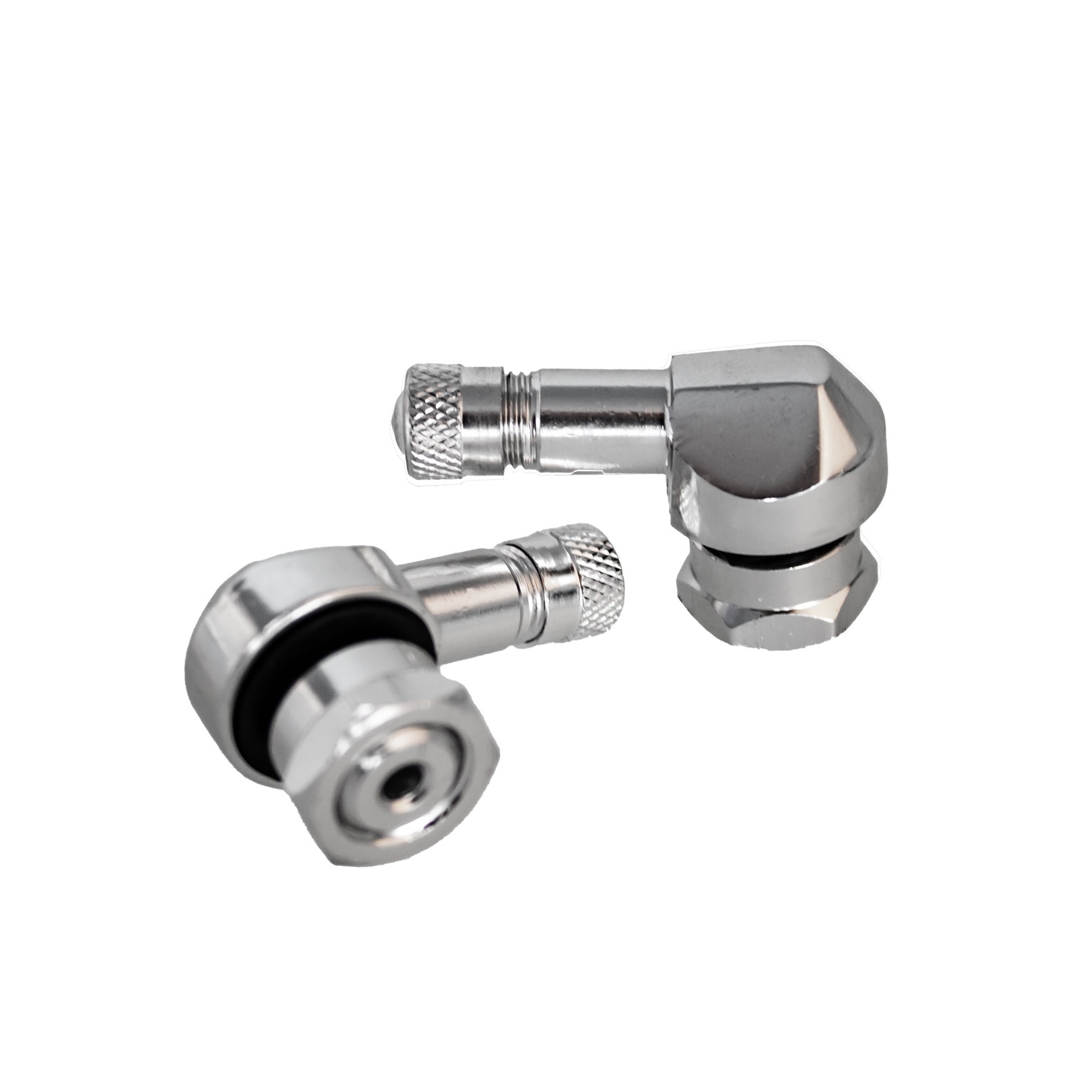 20 Stück - Clamp-In Motorrad Alu-Ventil silber