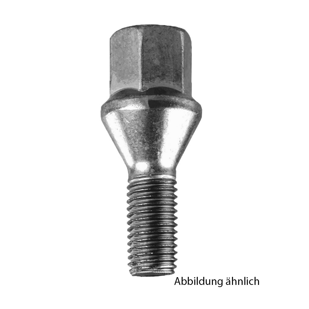 Radschraube  silber  M12 x 1.50 x 26,0/52,5 mm mit Kegelbund 60°