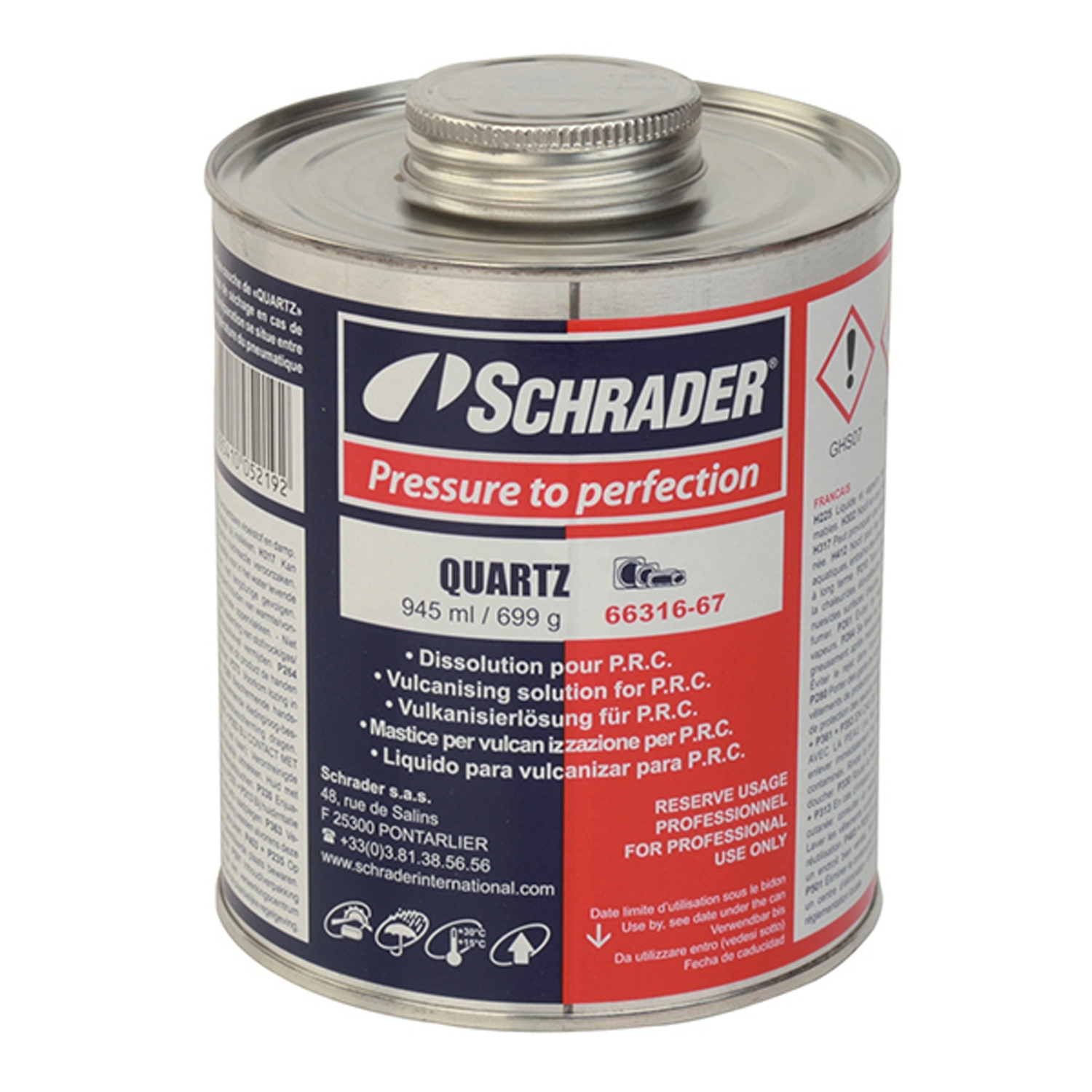 Schrader Dose mit Lösungsmittel Quartz  945 ml incl. Pinseldeckel