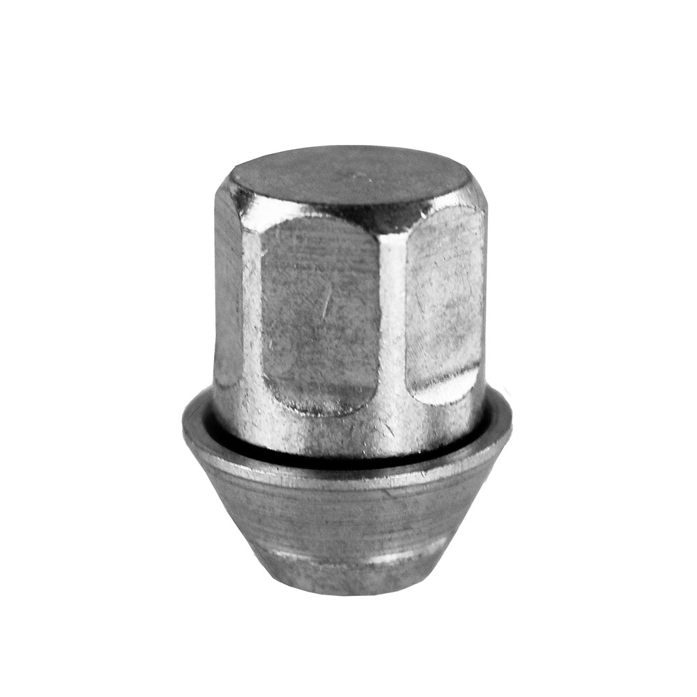 Radmutter silber M12 x 1.50 x 28,5 mm mit Kegelbu 60° rotierend geschlossen