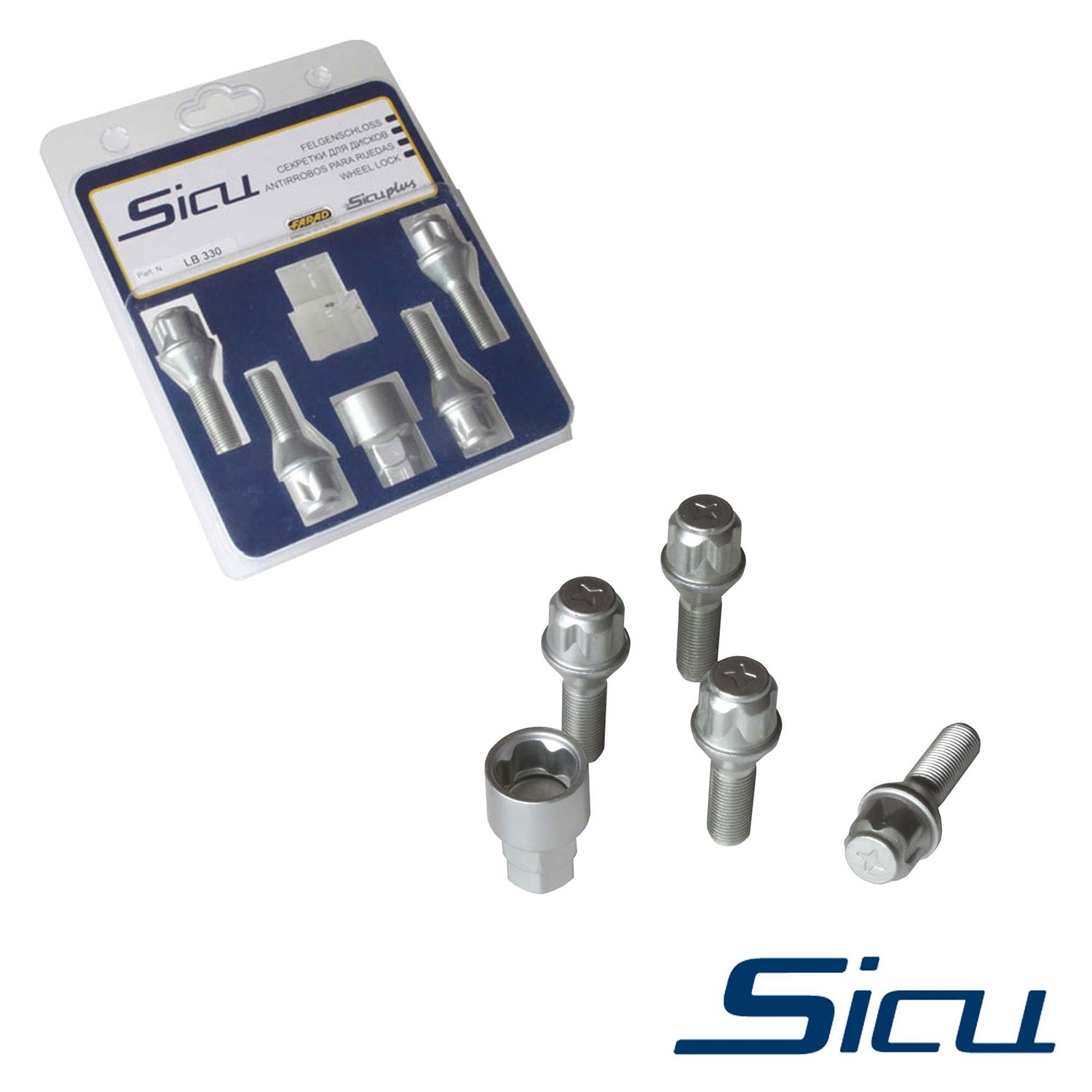 Radsicherung "SICU" M14 x 1.50 x 26 60 Grad / konisch 1 Satz LB426