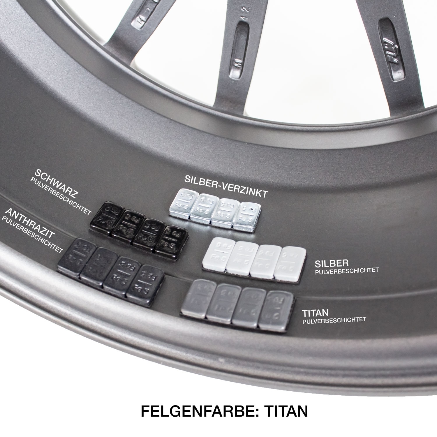 Klebegewicht Riegel 5/5 - 50 Riegel doppelt beschichtet Titan