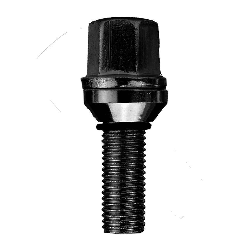 Radschraube schwarz M12 x 1.50 x 34/62 mm mit beweglichem Kegelbund 60°